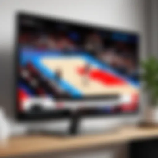 NBA Pass streaming interface on a television screen