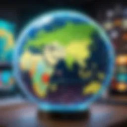 A globe with Netflix logo overlayed on different countries