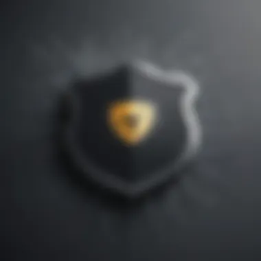 Illustration showcasing cybersecurity shield with cracks