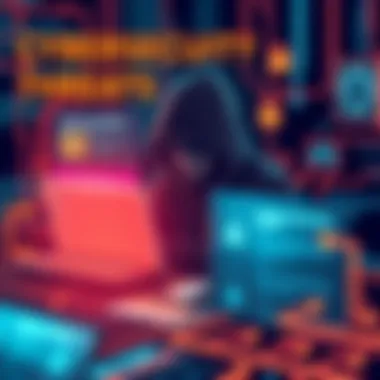 Understanding Cybersecurity Threats Visual representation of cybersecurity threats, featuring a hacker motif.