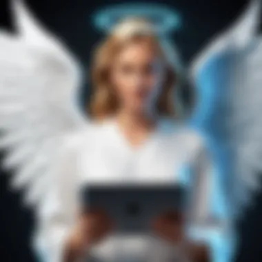 Privacy Guardian: Illustration of a guardian angel protecting digital privacy