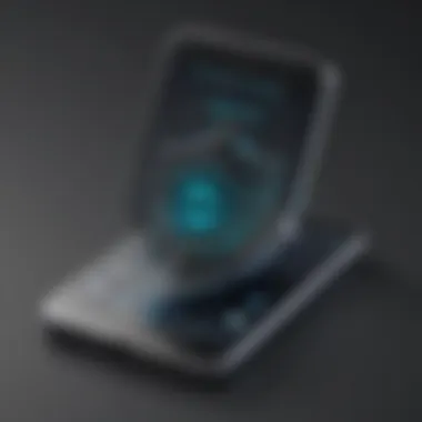 Illustration of a smartphone with security shield icon