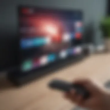 Remote control pointing towards a smart TV