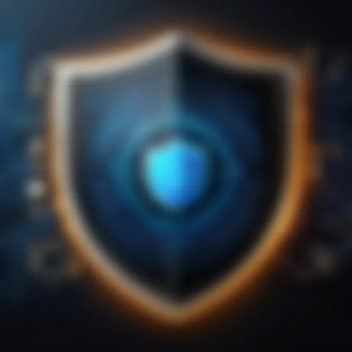 A cybersecurity shield symbolizing protection against hacks