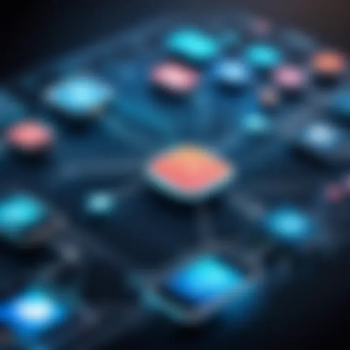 A diagram showing a secure network with icons of smartphones