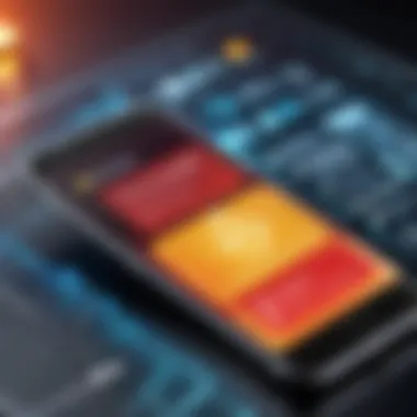 A close-up of a smartphone displaying warning alerts