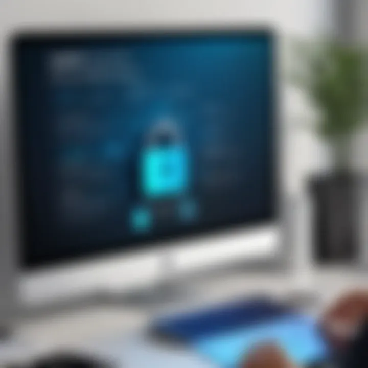 A conceptual image depicting secure digital practices and the use of password management tools.