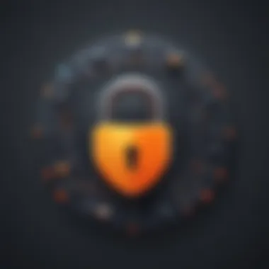 Secure Online Presence Cybersecurity lock symbolizing secure online presence