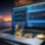 A digital representation of cryptocurrency trading