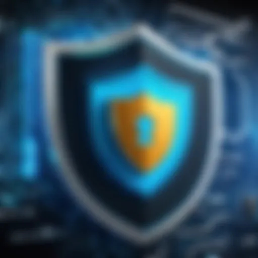 Cybersecurity shield symbolizing online protection