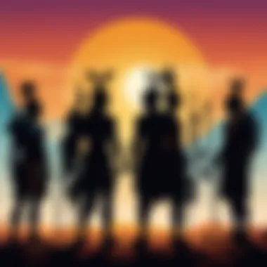 Silhouettes of contestants facing challenges in a tribal immunity competition