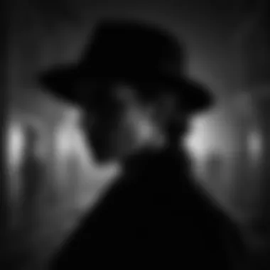 Mysterious silhouette in Spanish film noir setting