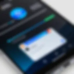 Smartphone displaying browser settings