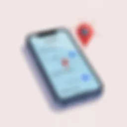 Smartphone displaying location settings