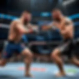 Dynamic UFC fight scene showcasing intense action