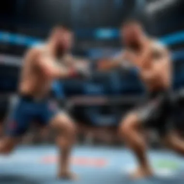 Dynamic UFC Fight Scene Dynamic UFC fight scene showcasing intense action