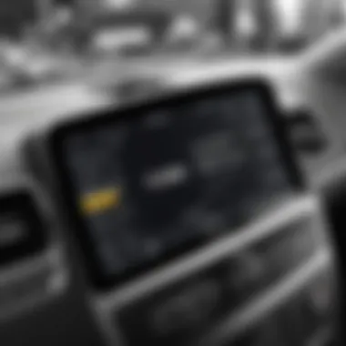 Modern Booking Technology for Taxis Technological interface displaying cab booking system