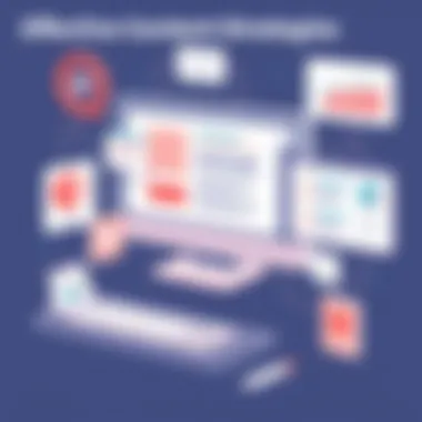 Visual representation of content strategies for engaging web visitors.