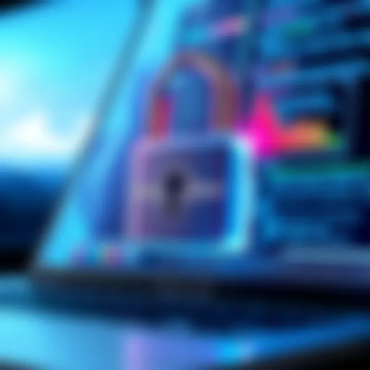 A secure lock symbolizing cybersecurity measures in website creation.