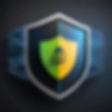 Enhanced Online Security A digital shield symbolizing enhanced online security.