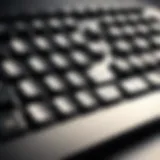 A close-up view of a vintage computer keyboard showcasing retro design and craftsmanship.
