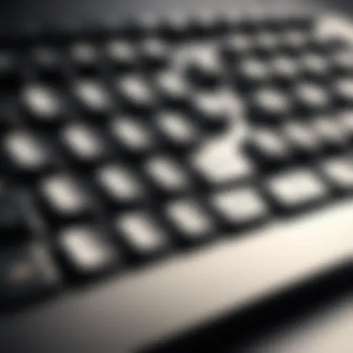A close-up view of a vintage computer keyboard showcasing retro design and craftsmanship.