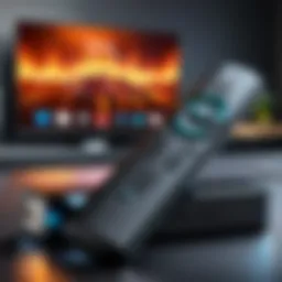 Visual representation of Firestick device with VPN interface