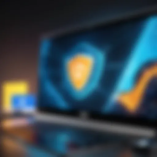 A representation of VPN technology enhancing online security.