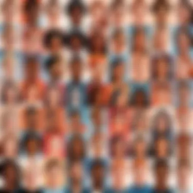 A collage of user profiles showcasing diverse locations on Tinder.