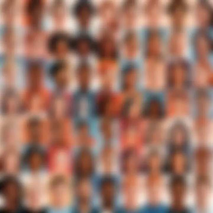 A collage of user profiles showcasing diverse locations on Tinder.