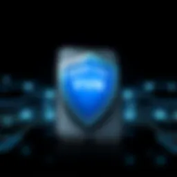 VPN security shield on iPhone screen