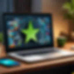 Streaming service on laptop