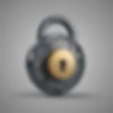 Virtual padlock symbolizing online security