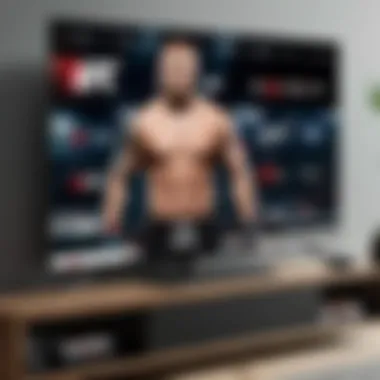 Effortless Navigation to UFC Events Smart TV remote control with UFC event selection