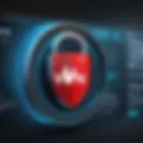Illustration of VPN technology concept with a digital lock