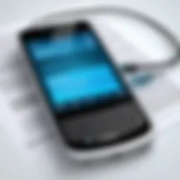 Conceptual representation of phone hacking with digital elements