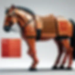 Conceptual depiction of a Trojan horse in digital form symbolizing malware