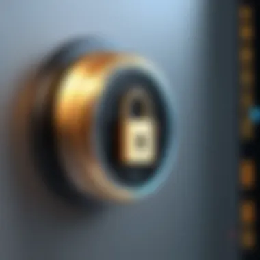 A conceptual image of a digital lock representing privacy in the online realm