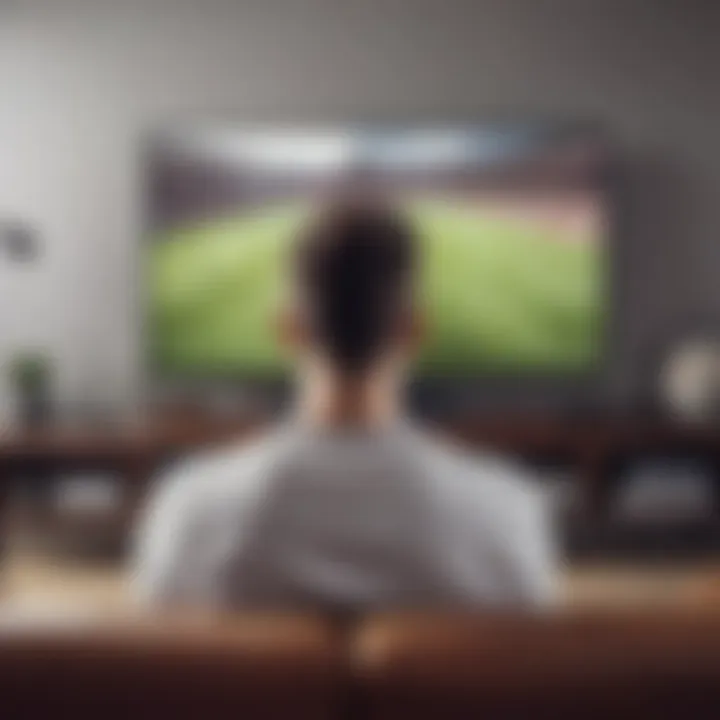 Illustration of a person watching a thrilling sports match on TV