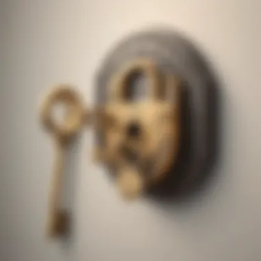 Vintage Lock and Key Symbolizing Email Security Vintage Lock and Key Symbolizing Email Security