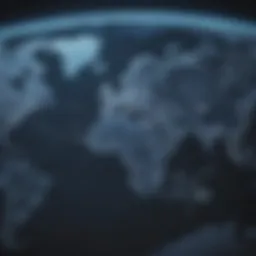 Digital World Map Showing Internet Connections