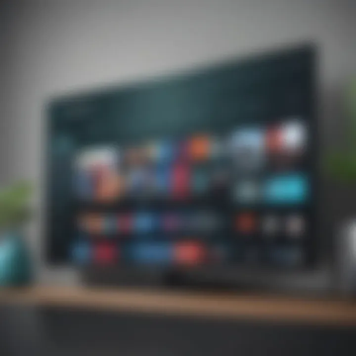 Illustration of User Navigating Smart TV Menu