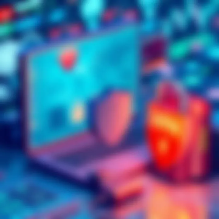 Data Privacy with VPNs Illustration of data privacy and security with VPN