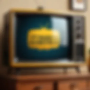 Retro TV Displaying Series Logo Vintage TV showing 'It's Always Sunny in Philadelphia' logo