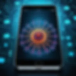 Illustration of iPhone with virus