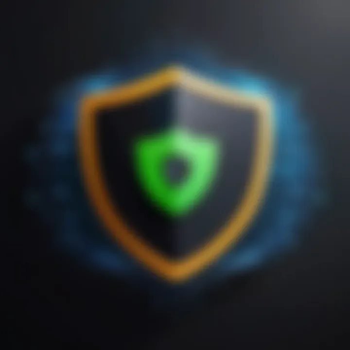 Secure VPN connection shield icon