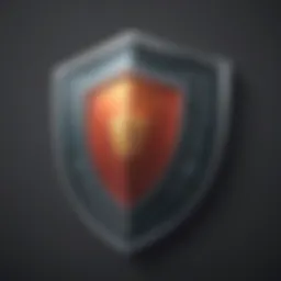 Illustration depicting digital security shield
