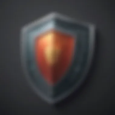 Illustration depicting digital security shield