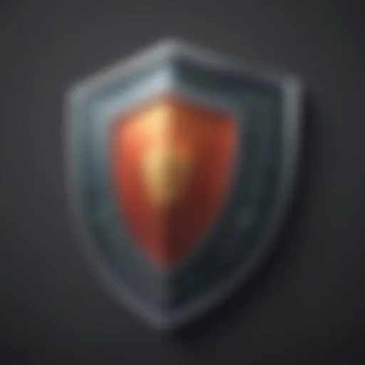 Illustration depicting digital security shield