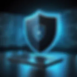 Illustration depicting data encryption shield